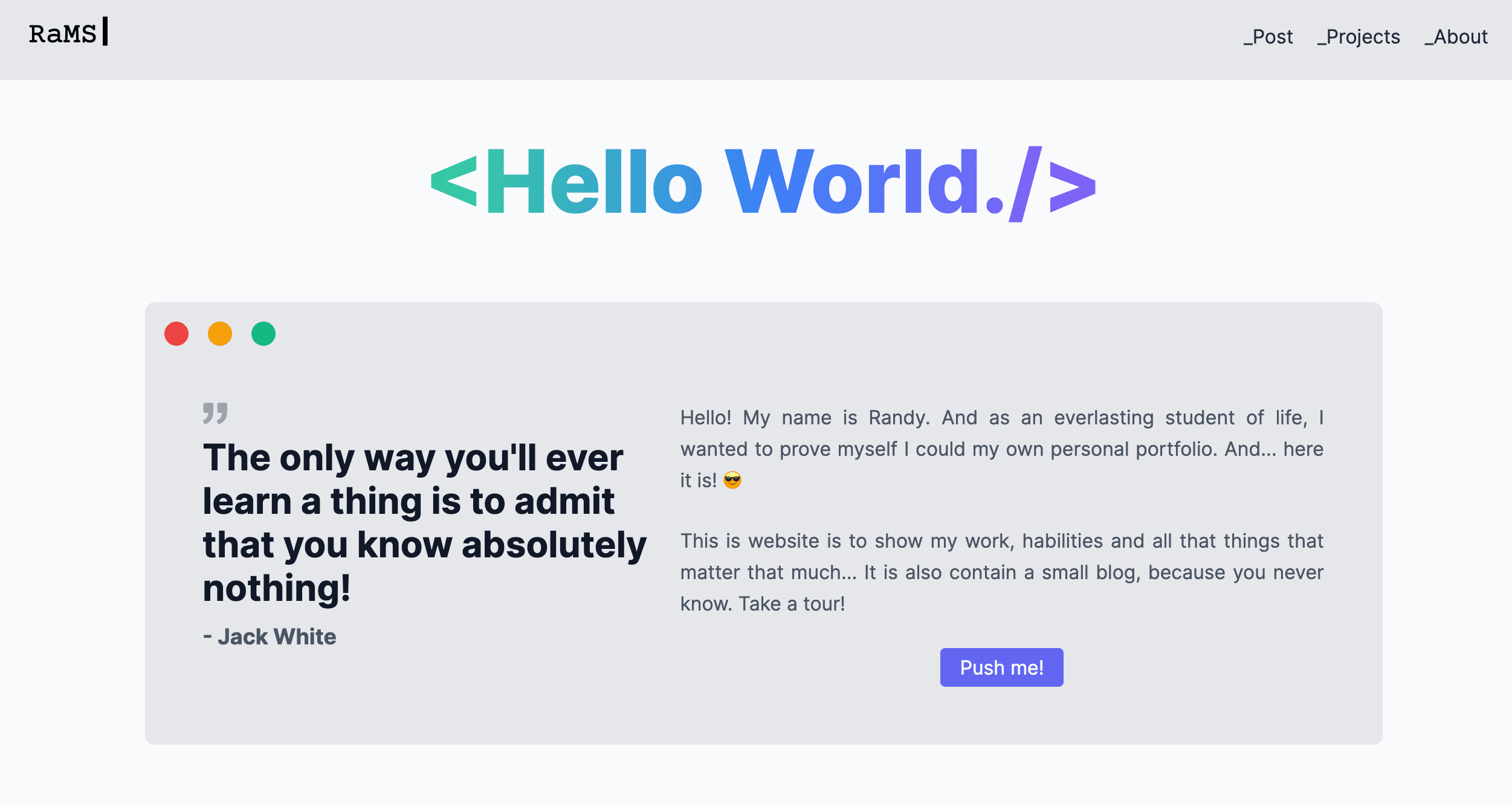 Welcome to my website.